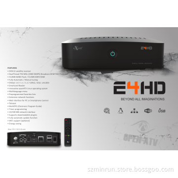 New model of iptv set top box with multilanguage menu E4 HD iptv box set top box